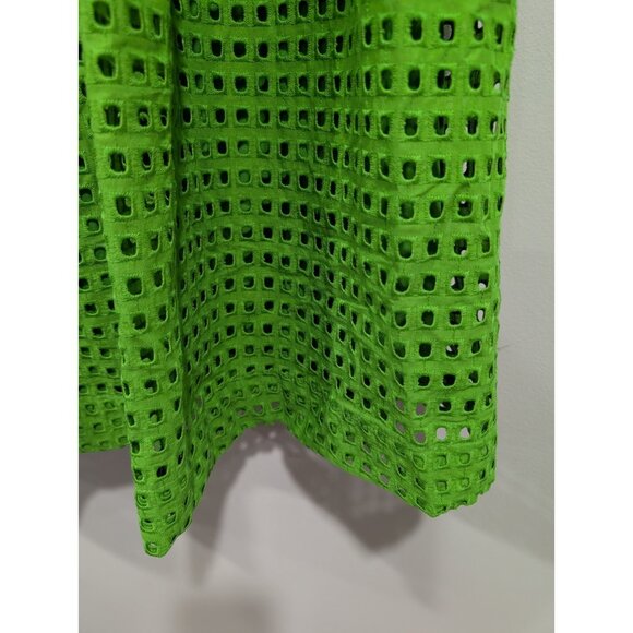 Kate Spade New York X Target Green Eyelet Volume Midi Skirt Side Pockets Size M - Picture 6 of 14